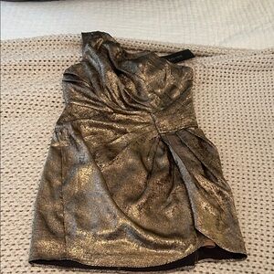 DO+BE Shimmering Bronze One-Shoulder Dress